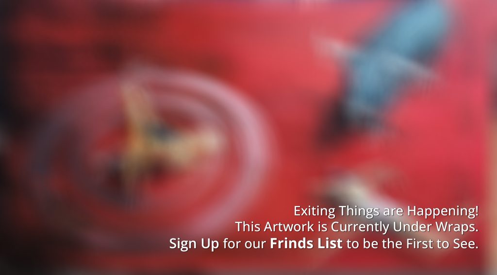 Emrging artist presenting blured painting